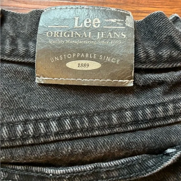 Vintage Lee High Rise Black Mom Jeans Tapered Leg 90s Grunge Size 12 M - Picture 12 of 15